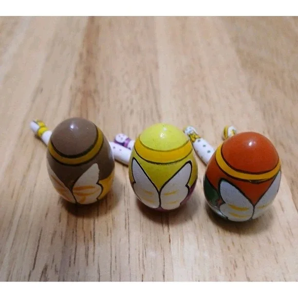 3 Wise Men Wooden Egg People Dangling Legs Christmas Decor Magi Nativity 2½" - Picture 2 of 7